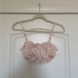 Floral Ruffle Crop Top & Skirt